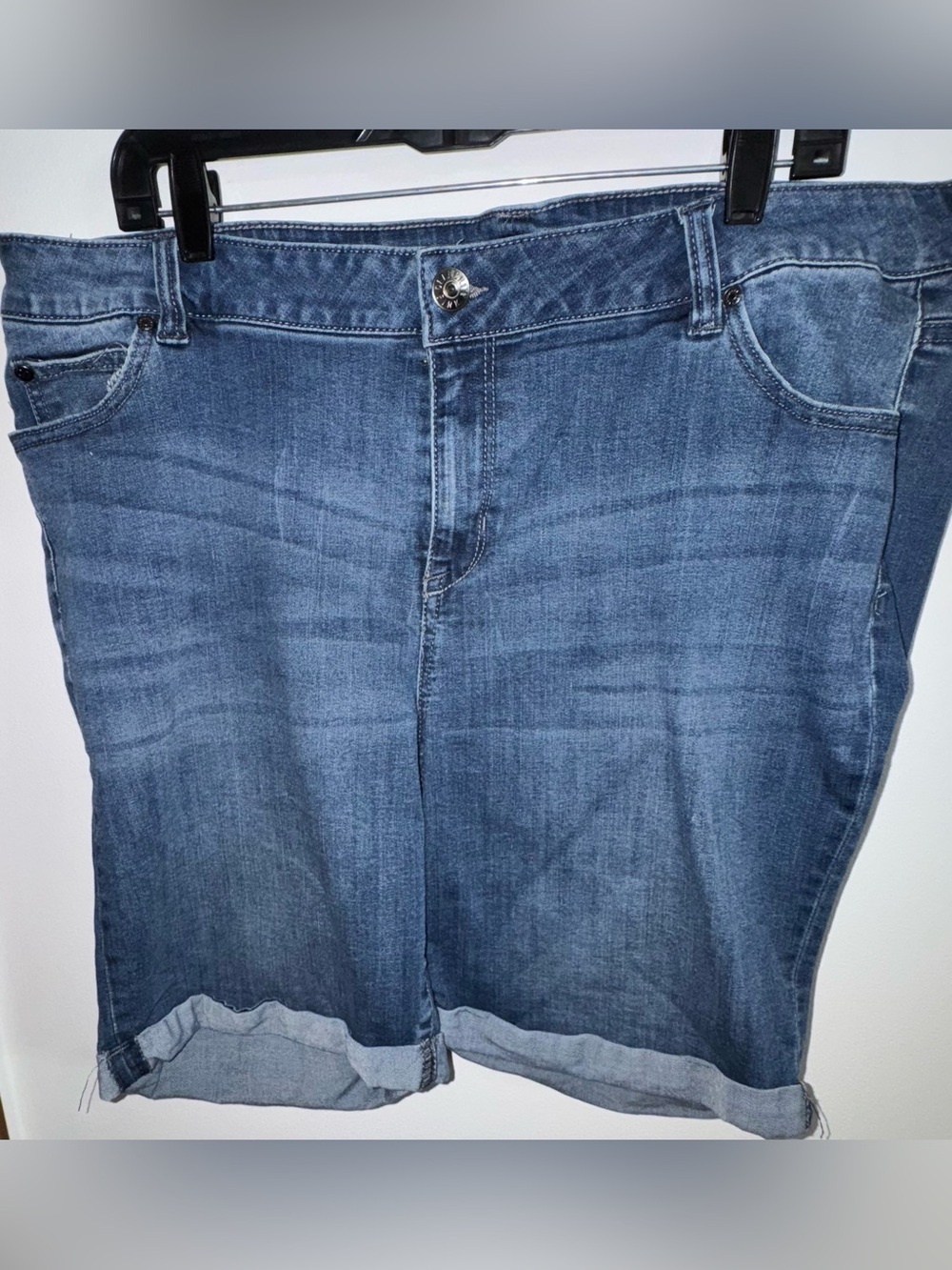 PINK Celebrate Mid Blue Boyfriend Jean Shorts